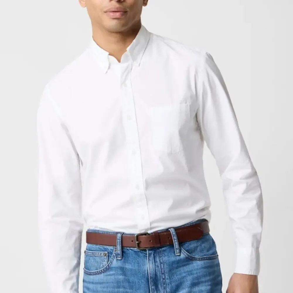 J.Crew Slim Flex Casual Shirt Mens S White Button Up Long Sleeve Stretch Cotton